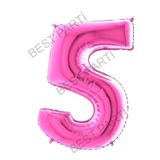 Fuşya Pembe Folyo Rakam Balon 100 Cm 5