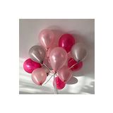 Fuşya - Pembe - Gümüş Karışık Metalik Balon 20 Adet