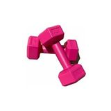 Fuşya Pembe Plastik Köşeli 1kg 2 Adet Mini Plates Fitness Seti Mini Dambıl Seti - 1 x 2 kg