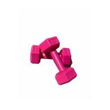 Fuşya Pembe Plastik Köşeli 1Kg 2 Adet Mini Plates Fitness Seti Mini Dambıl Seti