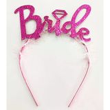 Fuşya Renk Bekarlığa Veda İtalik Yazı Alyanslı Bride Taç (5047)