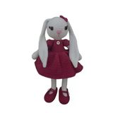 Fuşya Şirin Uzun Kulak Tavşan Uyku Arkadaşı Amigurumi Organik Oyuncak