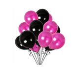 Fuşya - Siyah Karışık Metalik Balon 70 adet + 5 mt balon zinciri