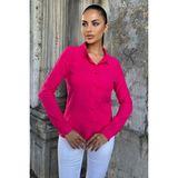 Fuşya Uzun Kol, Çizgili Desen, Maya Gömlek - 38