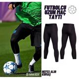 Futbol Erkek Uzun Tayt Pantolon Siyah Cepsiz