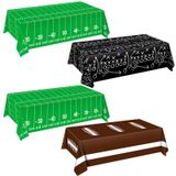 Futbol Masa Örtüsü 4 Paket, Futbol Partisi Süslemeleri, 130 cm x 182 cm Plastik Masa Örtüsü, Futbol Partisi Malzemeleri için Tek Kullanımlık Futbol Masa Örtüsü, Futbol Temalı Parti Oyunları için Tek