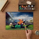 Futbol- Oyun- Spor- Eğlence Tasarımı 240 Parça Ahşap Puzzle Ahşap Kutuda MP00847
