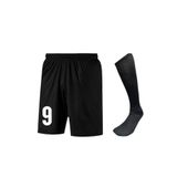 Futbol şortu futbol çorabı antrenman şort özel rakam baskılı S/XXL (Siyah 9, STANDART)