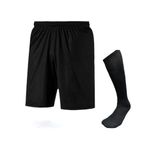 Futbol şortu ve futbol çorabı (Siyah, STANDART S-XL)