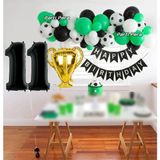 Futbol Temalı Balon Zincir Seti Kupa Folyo Balon Futbol Topu Baskılı Balon Doğum Günü Balon Seti - Yeşil - 11