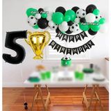 Futbol Temalı Balon Zincir Seti Kupa Folyo Balon Futbol Topu Baskılı Balon Doğum Günü Balon Seti - Yeşil - 5
