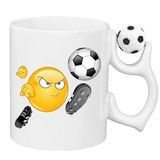 Futbol Toplu Kupa Emojili Beyaz Tek Ebat FUT54542121