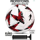 Futbol Topu - Dayanıklı Sert Zemin ve Halı Saha Için Mükemmel Performans ( Kırmızı - Pompalı Set )