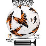 Futbol Topu - Dayanıklı Sert Zemin ve Halı Saha İçin Mükemmel Performans (Turuncu, Pompalı Set)