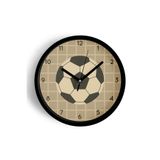 Futbol Topu Tasarımı Modern Duvar Saati - Çocuk Odası Duvar Saati - 30cm - Önü Camlı Siyah Kasa, JH0982S30SKP