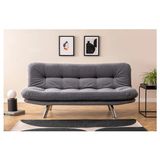 Futon Pafu Hippo Gri Yataklı Üçlü Koltuk