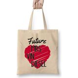 Future Mrs Vin Diesel Love Heart Bez Çanta Uzun Saplı - Açık Bej - 40 X 40