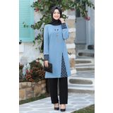 FUVAL MODA Asya Tesettür Takım Mavi