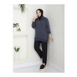 FUVAL MODA Mısra Tesettür Çıkarabilir Kapşonlu 3 İplik Şardonlu Sweatshirt