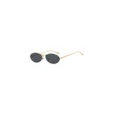 Fuvion Gold Retro Oval Metal Çerçeve İnce Sap Unisex UV400 Vintage Retro Güneş Gözlüğü