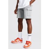 FUWEAR Erkek Gri Pamuk Spor Kargo Cepli 2 Iplik Şort