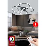 Fuzon 3 Renk Plafonyer Kumandalı Krom Kasa Led Avize Modern Lavinia Led Gümüş