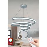 FUZON Arya İthal Tasarım Geniş Kasa 3 Renk Kumandalı Led Avize Büyük Salon Led Avize