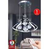 Fuzon Drone 4 Toplu 3 Renk Kumandalı Led Avize Büyük Salon Led Avize Kr Krom