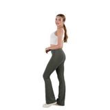 FV Aerobin Kumaş Yüksek Bel Bağcıklı Lastikli Rahat Bol Paça Yazlık Pantolon, Haki, 2XL