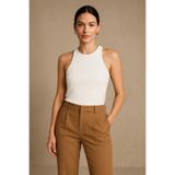 FV Halter Yaka Atlet, Pamuk Karışımlı, Biyeli, Beyaz, L Beden