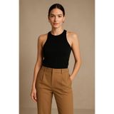 FV Halter Yaka Atlet, Pamuk Karışımlı, Biyeli, Siyah, S Beden