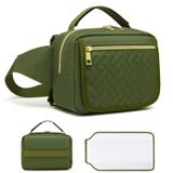Fwkekye Taşınabilir Değiştirme Pedi ile Küçük Bebek Bezi Çantası,Mendil Cepli Crossbody Bezi Çanta Paketi,Bebek Seyahat için Mini Bebek Bezi Çantası Bel Çantası Yeşil