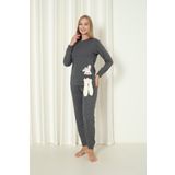 Fwn 4002 İnterlok Kışlık Tavşanlı Kadın Ev Pijama Takımı