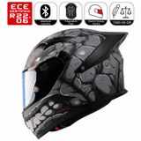 FX211X Fantastic Gri Motosiklet Kaskı Spoiler Mod Güneş Vizörlü Full Face Kask
