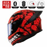 FX211X Fantastic Kırmızı Motosiklet Kaskı Spoiler Mod Güneş Vizörlü Full Face Kask
