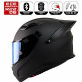 FX211X Mat Siyah Motosiklet Kaskı Spoiler Mod Güneş Vizörlü Full Face Kask