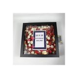fy design Led Hediyeli 25x25 Ölçü 15x10 Fotoğraf Bölümlü Anı Çerçevesi Gül Kutusu Çerçevesi Resim