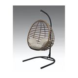Fyaqa Home Armut Salıncak Tek Kişilik Rattan Örgü Bahçe Balkon Ev Salıncağı Kahverengi 100 X 180