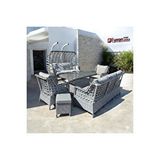 FYAQA HOME GARDEN (2 Kişilik Salincak Hediyeli)rattan Bahçe Takımı Oturma Grubu 3'lü - 7 Kişilik Gri