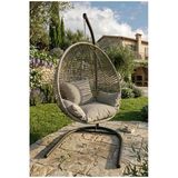 Fyaqa Home (Sık Örgü) Armut Salıncak Tek Kişilik Salıncak Makrome Örgü Gri 100 X 180