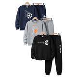FYK COLLECTİON 3 İplik Yuvarlak Yaka Kalın Kışlık Şardonlu Baskı Detaylı 6 Parça Erkek Çocuk Eşofman Takımı