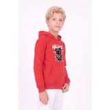 FYK COLLECTİON Erkek Çocuk Baskılı Kanguru Cepli Uzun Kollu Kapüşonlu Sweatshirt