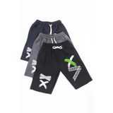 FYK KİDS 3 Lü Siyah-füme-lacivert Kapri, Baskılı Collection Erkek Çocuk Şort&bermuda