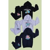 Fyk Kids 3'lü Kapüşonlu Baskı Detaylı Erkek Çocuk Eşofman Takımı 2 İplik Çok Renkli