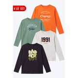 FYK KİDS 4'lü Erkek Çocuk Yuvarlak Yakalı Baskı Detaylı Sweatshirt