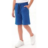 Fyk Kids Düz Basic Baskısız Beli Lastikli Çift Cepli Yazlık Erkek Çocuk Kapri - 7 Yaş - Mavi