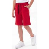 Fyk Kids Düz Basic Baskısız Beli Lastikli Çift Cepli Yazlık Erkek Çocuk Kapri - 8 Yaş - Kırmızı