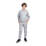 Fyk Kids Düz Baskısız Yuvarlak Yaka Erkek Çocuk Eşofman Takımı Gri