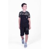 FYK KİDS Kamuflaj Desenli Kaprili Sweatshirtlü Erkek Çocuk Alt Üst Takım