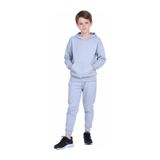 Fyk Kids Kapüşonlu Kanguru Cepli Düz Baskısız Erkek Çocuk Eşofman Takımı Gri
